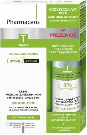 PHARMACERIS T Zestaw: Krem przeciw zaskórnikom 40 ml + Oczyszczający płyn 80 ml