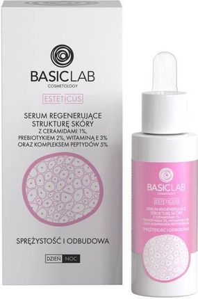 BasicLab Serum regenerujące z ceramidami 1% i kompleksem peptydów 5% 30ml