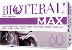 gdzie najlepiej kupić Nutrikosmetyki i leki dermatologiczne Biotebal Max 10mg 60 tabl.