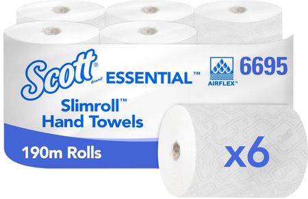 Scott Kimberly-Clark Slimroll - Ręczniki Papierowe W Roli Białe 6 Rolek - 190 M