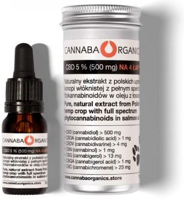 Cannaba Organics Olej NA 4 ŁAPY 5% CBD (500 mg/10 ml)