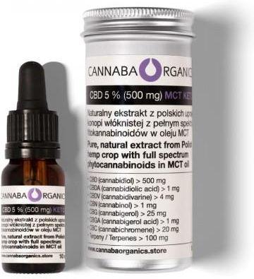 Cannaba Organics Destylowany olej pełne spektrum 5% CBD+MCT (500 mg/10 ml)