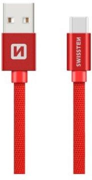 Swissten Kabel USB - USB Typ C 1,2m Czerwony (71521206)