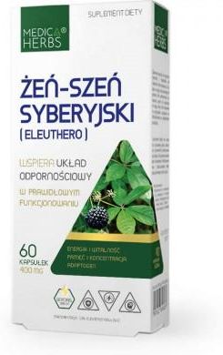 MEDICA HERBS Żeń-Szeń Syberyjski(Eleuthero 400 mg 60 kaps