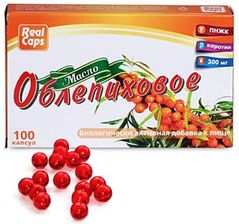 Zdjęcie Realcaps Olej z rokitnika 100 kaps 300 mg - Bodzentyn