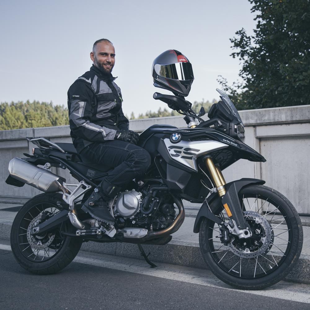 W-TEC Męska kurtka motocyklowa Burdys Evo Czarno-szary 3XL