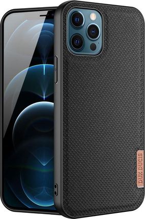 Dux Ducis Fino pokrowiec pokryty nylonowym materiałem iPhone 12 Pro Max czarny