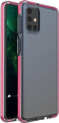 Hurtel Spring Case żelowe etui z kolorową ramką do Samsung Galaxy M31s ciemnoróżowy