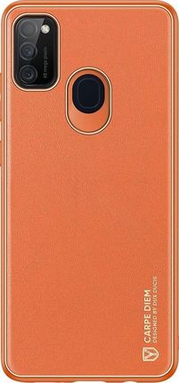 Dux Ducis Yolo eleganckie etui ze skóry ekologicznej Samsung Galaxy M30s pomarańczowy