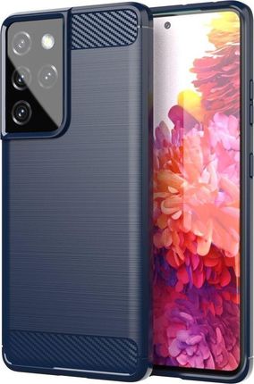Hurtel Carbon Case elastyczne etui Samsung Galaxy S21 Ultra 5G niebieski