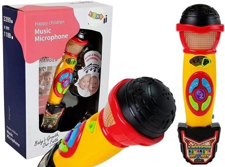 Lean Toys Mikrofon Żółto  Czarny Karaoke Nagrywający Piosenki