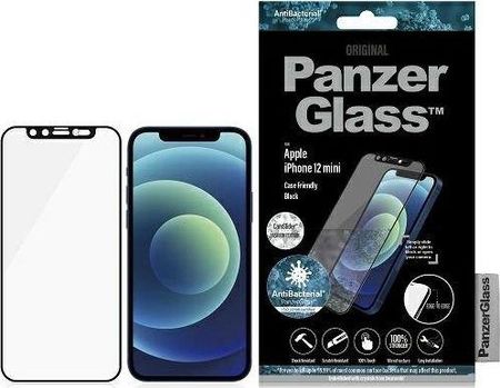 Panzerglass E2E Microfracture iPhone 12 Mini 5,4 CamSlider Case Friendly AntiBacterial czarny/black