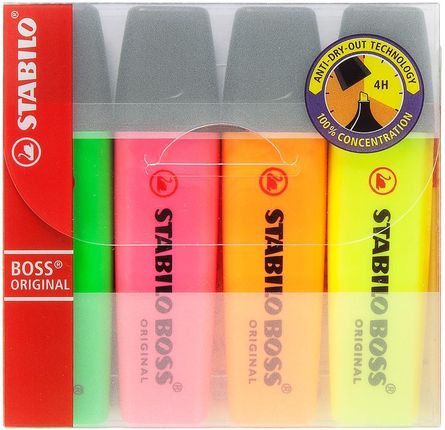 Zakreślacz Boss 70/4 Komplet 4 Kolory