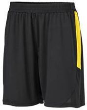 Spodenki James & Nicholson 483 Competition Team Shorts Black Yellow Rozmiar XL - Spodenki męskie