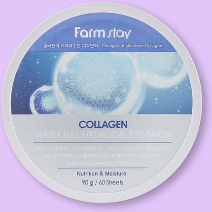 Farmstay Collagen Water Full Hydrogel Eye Patch Płatki Pod Oczy 90G 60Szt.