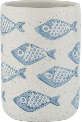 Wenko Niebiesko-Biały Ceramiczny Kubek Na Szczoteczki Aquamarin 1337163