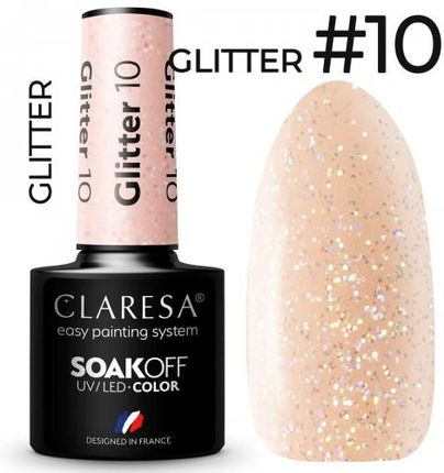 Claresa glitter 10 kolorowy lakier hybrydowy 5g