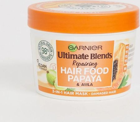 Garnier Ultimate Blends Wegańska maseczka z papai do zniszczonych włosów 3 w 1 o pojemności 390 ml 