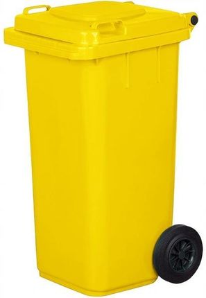 Kosz na śmieci pojemnik na odpady 120l Żółty