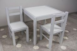 Zdjęcie Drewex Stolik dwa krzesła drewno biały szary 3702 - Kędzierzyn-Koźle