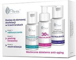Zdjęcie AVA Zestaw do domowej eksfoliacji Odtłuszczacz 50 ml + Kwas mlekowy 30 % 50 ml + Neutralizator 50 ml - Zduny