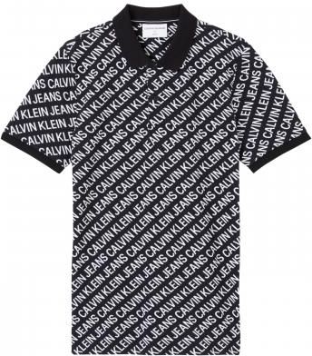 Calvin Klein Jeans Męskie Polo Diagonal Logo Czarny M - Ceny i opinie T-shirty i koszulki męskie IPAR