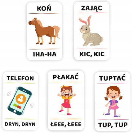 Onomatopeje - Karty Obrazkowe (45 kart) - zdjęcie 2