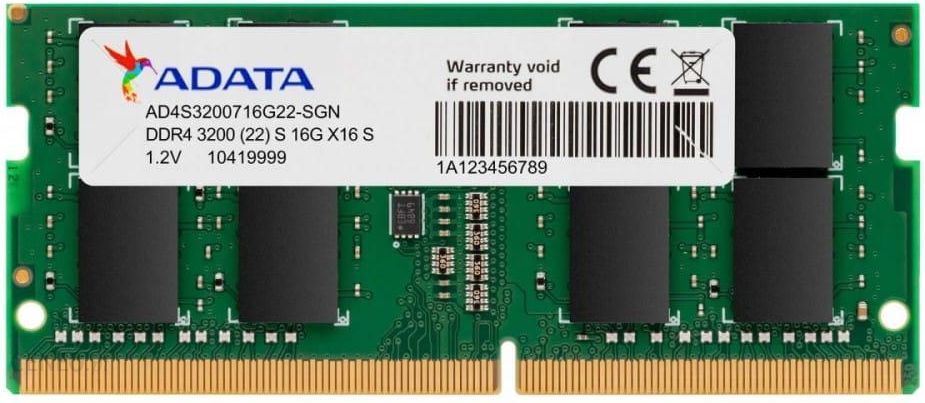 Pamięć RAM ADATA PAMIĘĆ PREMIER DDR4 3200 SODIM 16GB CL22 ST (AD4S320016G22SGN) - zdjęcie 1