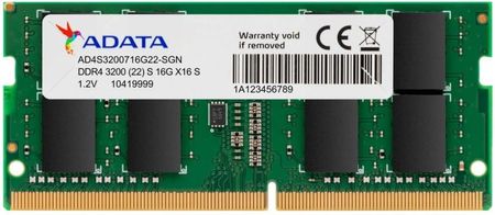 ADATA PAMIĘĆ PREMIER DDR4 3200 SODIM 16GB CL22 ST (AD4S320016G22SGN)