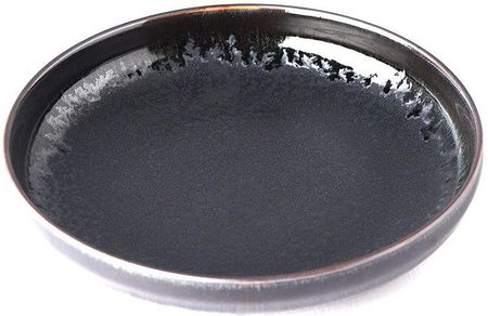 Mij Czarny Talerz Ceramiczny Z Wysokim Brzegiem Matt 22Cm (C0486)