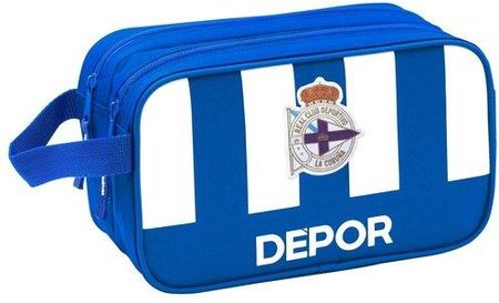R C Deportivo De La Coruña Neseser Szkolny Niebieski Biały