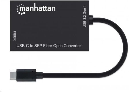 Manhattan Usb-C To Sfp Fiber Optic Converter Usb 3.2 Gen 1 1000 Mbps Ethernet Optical Network Connection Open Slot Bl (1535