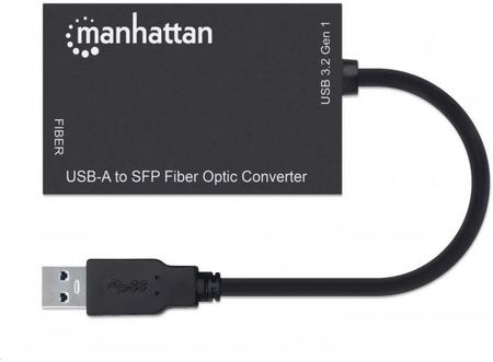 Manhattan Usb-A To Sfp Fiber Optic Converter Usb 3.2 Gen 1 1000 Mbps Ethernet Optical Network Connection Open Slot Bl (1522