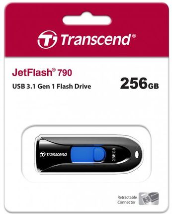 Transcend Jetflash 710S 256 Gb, Usb Flash Drive (Black / Blue, Usb-A 3.2 (TS256GJF790K)