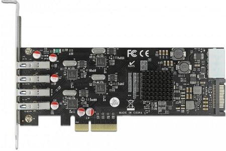 Delock PCIe x4> 4x external SuperSpeed USB (USB 3.2 Gen 1) USB Type-A (89008)