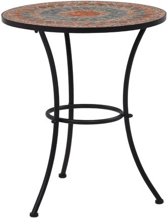 Mozaikowy Stolik Bistro, Pomarańczowo-Szary, 60 Cm, Ceramiczny