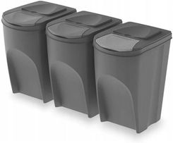 Zdjęcie Prosperplast Zestaw Koszy Do Segregacji Sortibox 3X35L Szare - Czerwieńsk