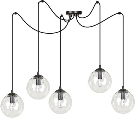 Emibig - Lampa wisząca GIGI pająk 5 BL 5xE14 - czarny/transparentny - 936/5 (9365)