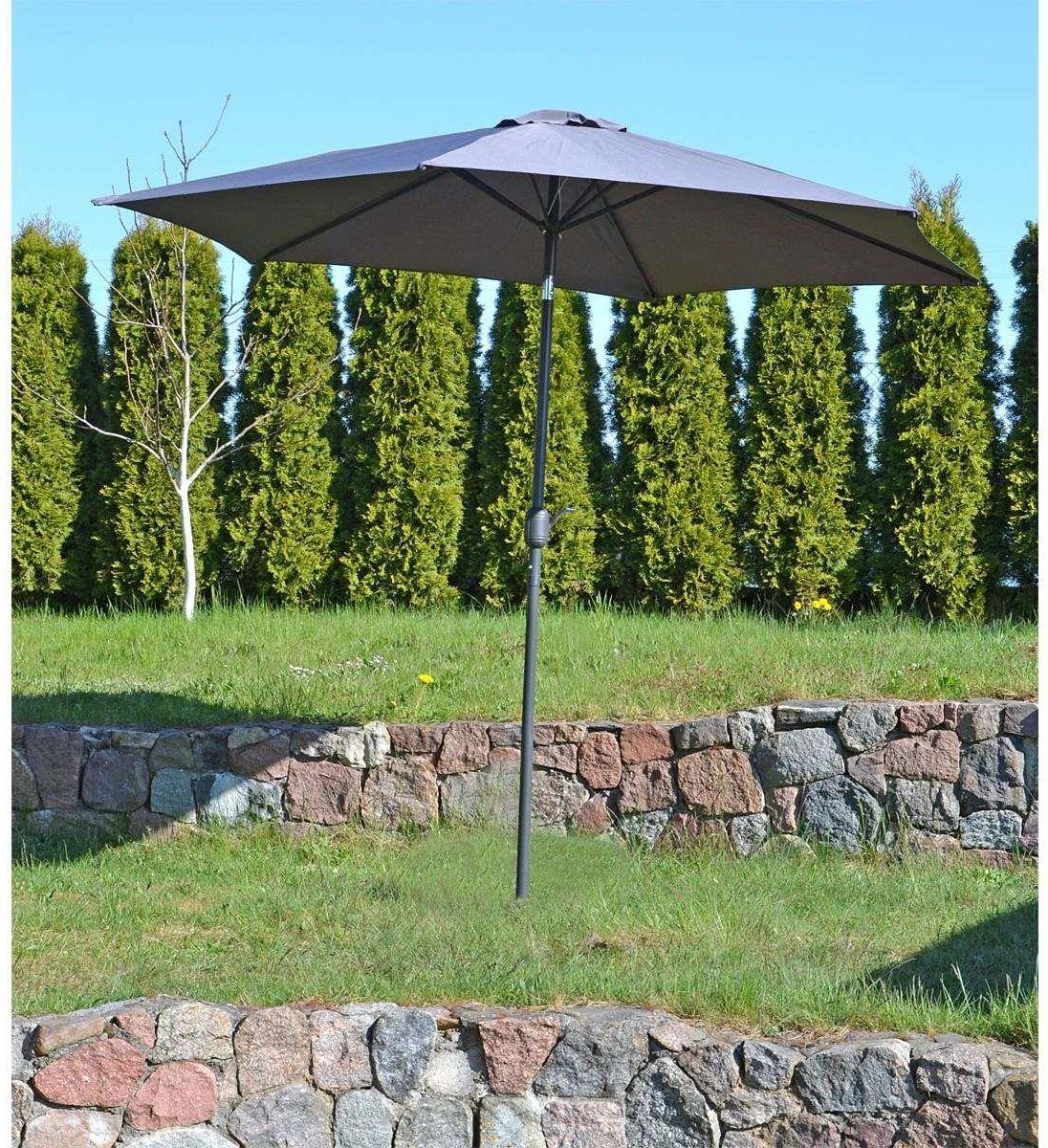 Parasol Ogrodowy 300Cm Składany Szary Saska Garden