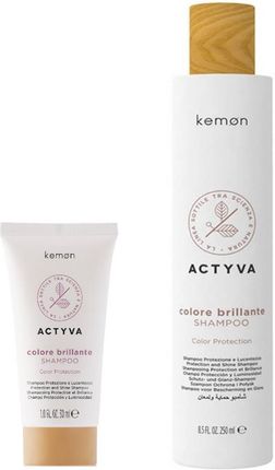 Kemon Actyva Colore Brillante Zestaw do włosów farbowanych: szampon do włosów farbowanych 30ml + Szampon do włosów farbowanych 250ml