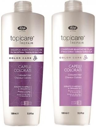 Lisap Color Care szampon + odżywka kwaśna po farbowaniu 2x1L