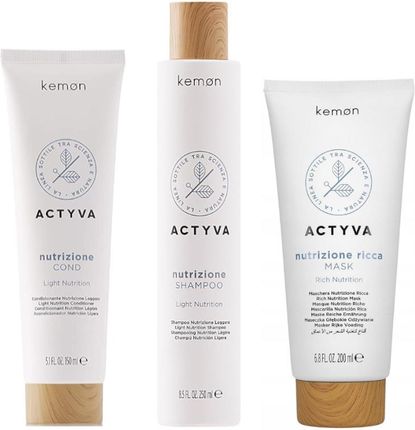 Kemon Actyva Nutrizione Zestaw do włosów suchych: odżywka nawilżająca do włosów suchych 150ml + szampon nawilżający do włosów suchych 250ml + maska