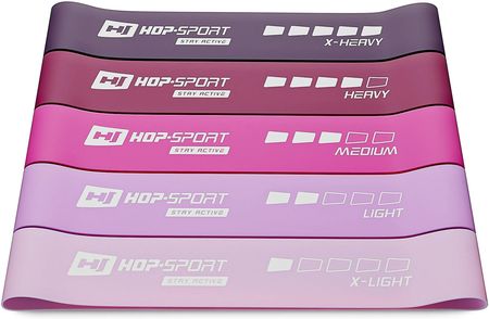 Hop-Sport Zestaw taśm oporowych 600x50mm różowe