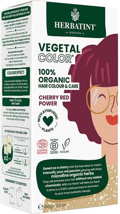 Farba do Włosów Herbatint Vegetal Color 100% ORGANIC Cherry Red Power - Wiśniowa Czerwień