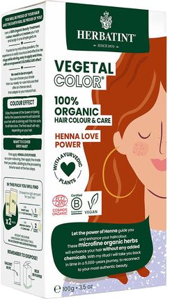 Farba do włosów Herbatint Vegetal Color 100% ORGANIC Henna Love Power -  Czerwień Henny