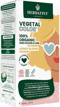 Farba do Włosów Herbatint Vegetal Color 100% ORGANIC Honey Blonde Power -  Miodowy Blond