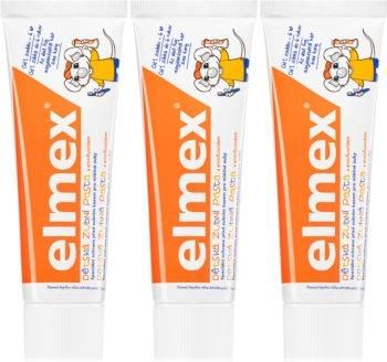 elmex Dla dzieci pasta do zębów dla dzieci 0-6 lat z aminofluorkiem z aminofluorkiem 3x50 ml