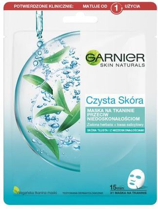 Garnier Czysta Skóra Oczyszczająca maska na tkaninie przeciw niedoskonałościom z kwasem salicylowym 23 g