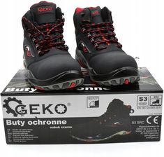 Zdjęcie Geko Buty Ochronne Model Nr 9 Nubuk Czarne S3 Src 40 - Bytom