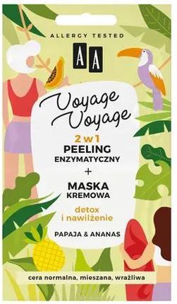 Aa Voyage Voyage 2W1 Peeling Enzymatyczny+Maska Kremowa Papaja&Ananas 2X5 ml